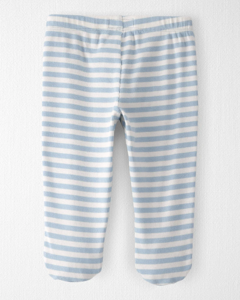 Baby Organic Cotton Striped Footed Pants