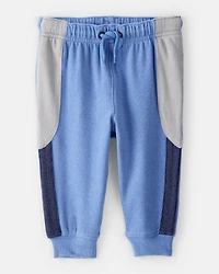 Baby Boy Colourblock Joggers - Blue/Grey