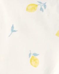 Toddler Girl Lemon Bike Shorts - Cream