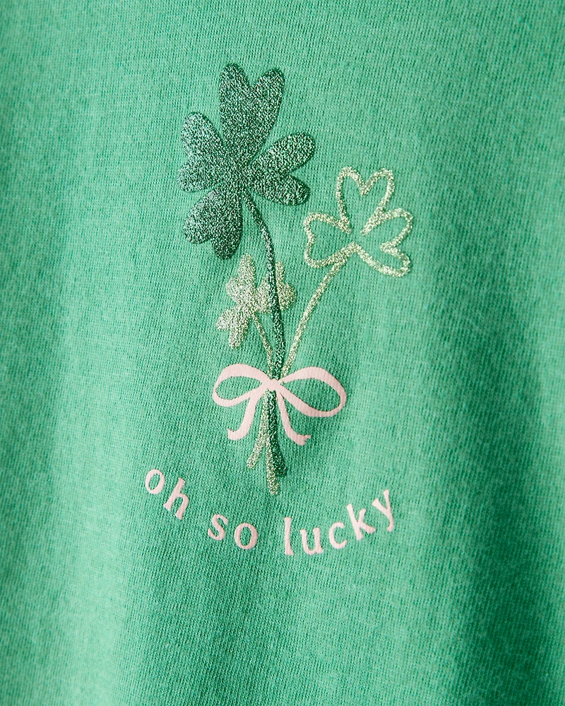 Toddler Girl St. Patrick's Day Shamrock Long-Sleeve Graphic Tee - Green
