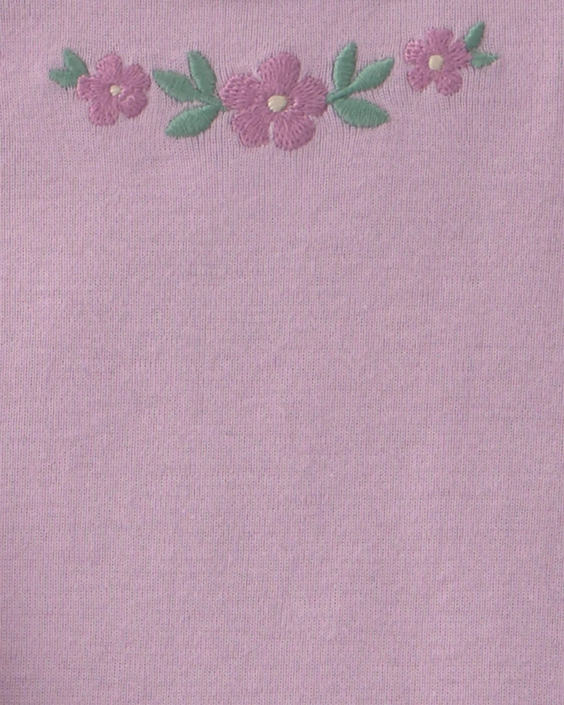 Baby Girl 3-Piece Floral Layering Set - Purple/Ivory