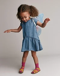 Toddler Girl Asymmetrical Drop-Waist Dress Chambray