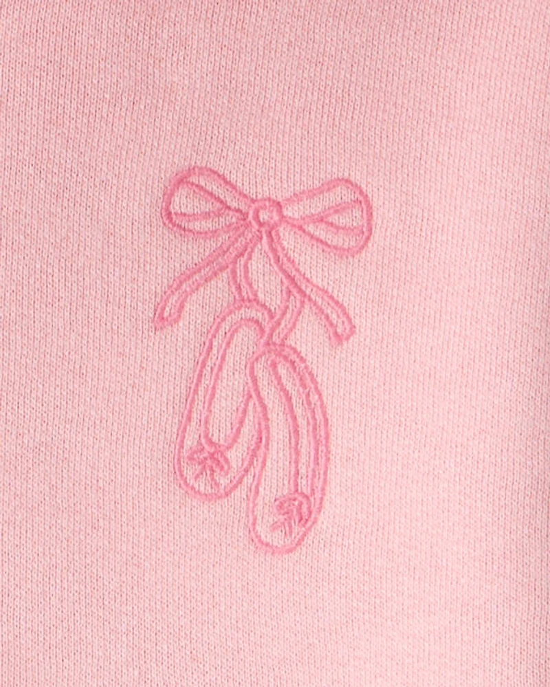 Baby Girl 2-Piece Ballet Long-Sleeve Hoodie & Pant Set - Pink