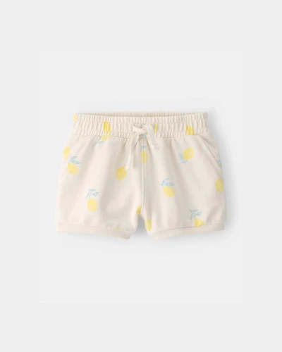 Baby Girl French Terry Shorts - Cream