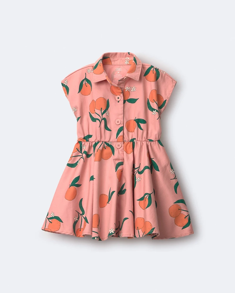 Toddler Girl Avenue Twirl™ Dress Clementine Grove Print - Peach