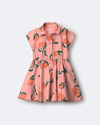 Toddler Girl Avenue Twirl™ Dress Clementine Grove Print - Peach
