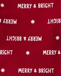 Toddler Merry & Bright Christmas Cotton Long-Sleeve 2-Piece pyjamas - Red
