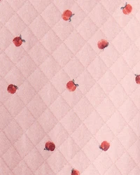 Toddler 2-Piece Apple Print Doubleknit Pant Set - Pink
