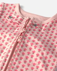 Baby Girl Organic Cotton 1-Piece Pyjama Pink Floral