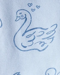 Baby Girl Bow Icon Pull-On Stretch Leggings - Blue