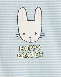 Baby 'Hoppy Easter' Bunny Graphic Bodysuit - Blue