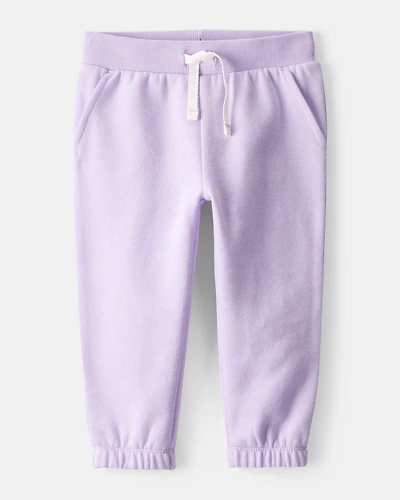 Baby Girl DayDream Fleece Drawstring Joggers - Purple