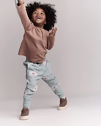 Toddler Boy Long Sleeve Henley - Mocha Brown