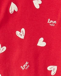 Baby Valentine's Day Heart 100% Cotton Snug Fit 2-Piece Pyjamas - Red
