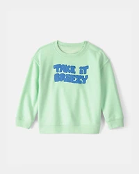 Toddler 'Take It Breezy' French Terry Pullover Sweatshirt - Green