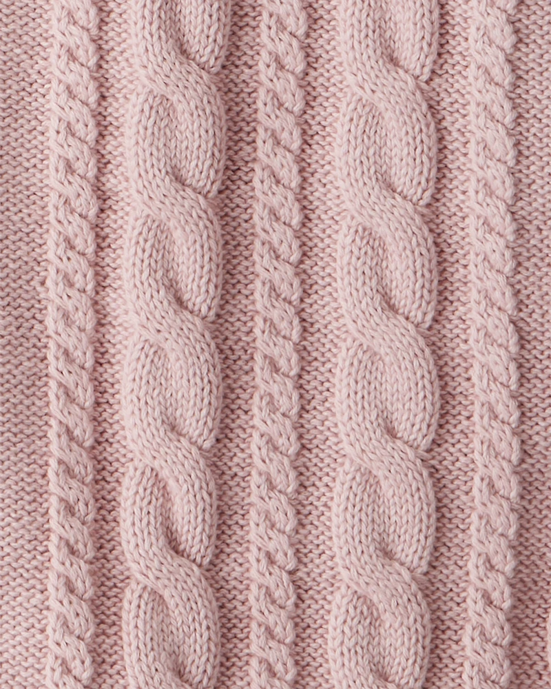 Girls Organic Cotton Cable Knit Cardigan