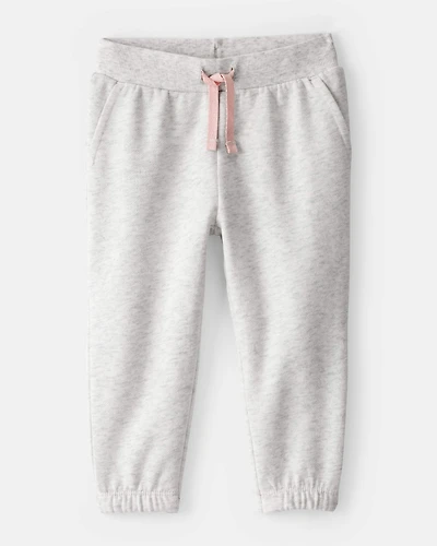 Baby Girl Cotton Joggers - Grey