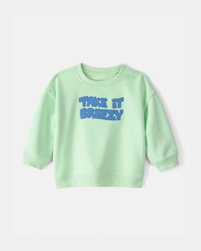 Baby 'Take It Breezy' French Terry Pullover Sweatshirt - Green