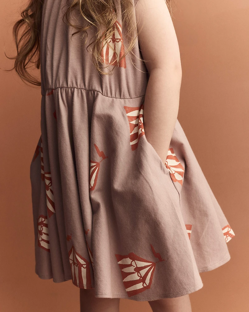 Toddler Girl Avenue Twirl™ Dress Big Top Print - Mauve