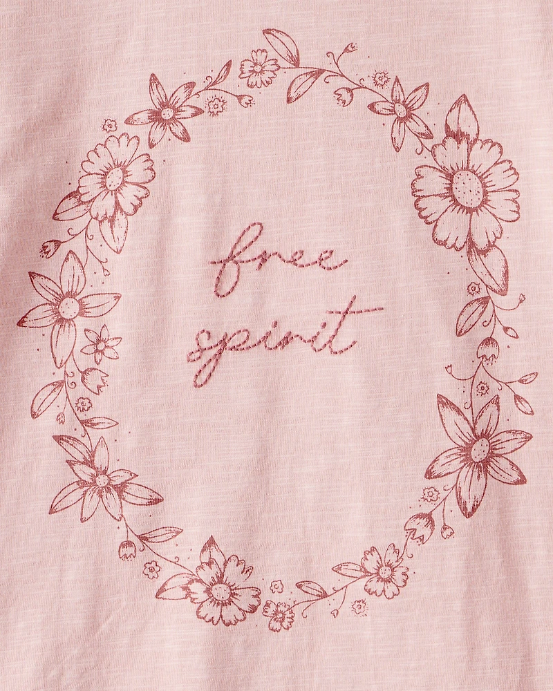 Girls Organic Cotton Free Spirit Long-Sleeve Jersey Tee