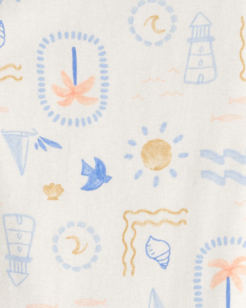 Baby 3-Pack Sunshine Sleeveless Multipack Bodysuits - Orange/Blue/Ivory