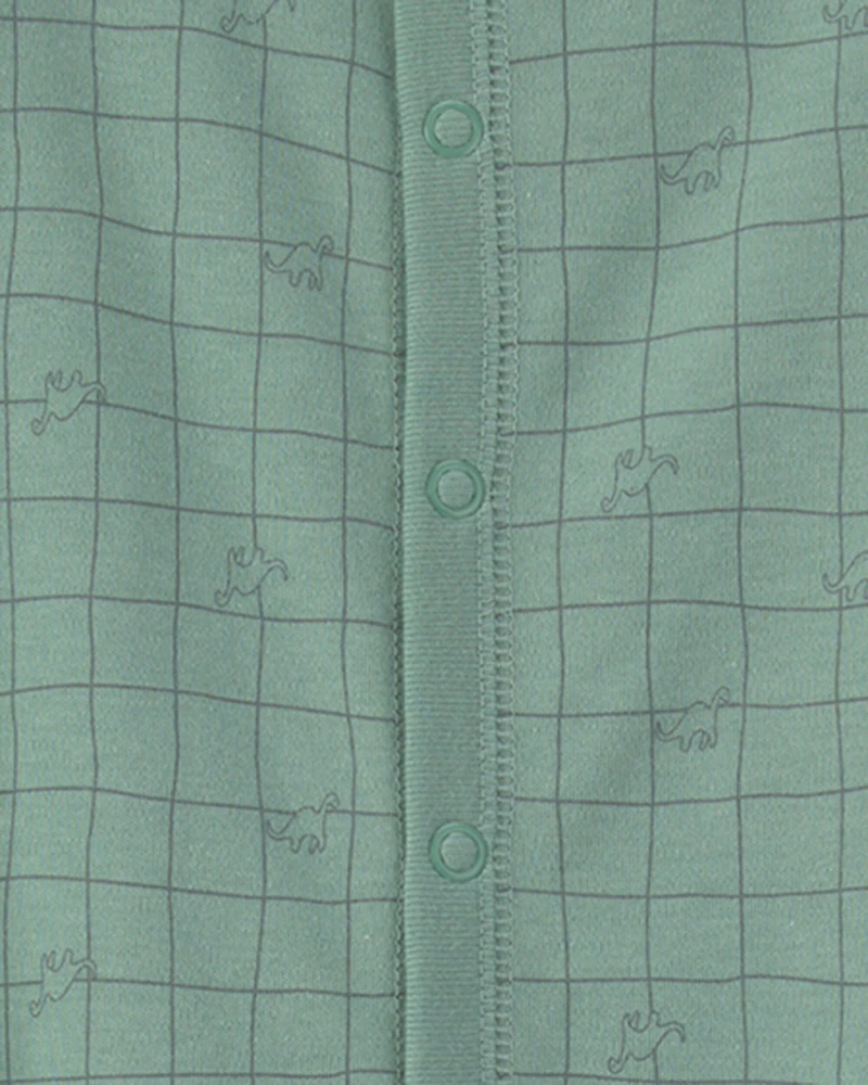 Baby Boy Dinosaur 100% Cotton Sleeper - Green