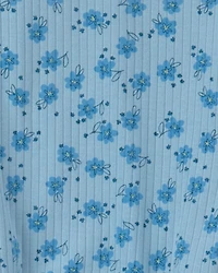 Toddler Girl 2-Piece Flower Floral Short-Sleeve Top & Pant Set - Blue