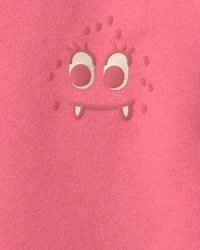Baby Girl Cozy Monster Fleece Pullover Sweatshirt - Pink
