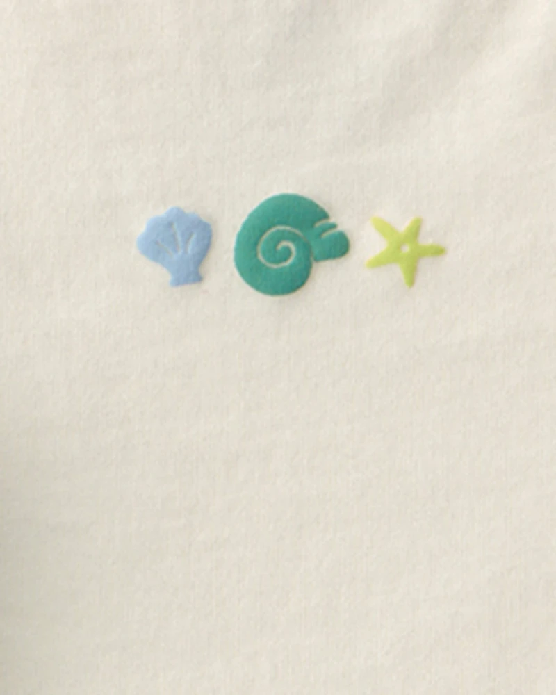 Baby Girl 3-Piece Shell Top & Short Set - Green/Ivory