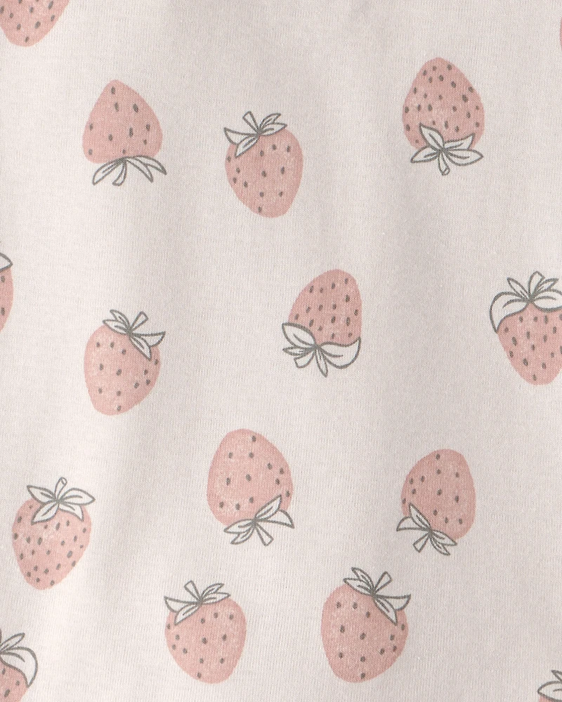 Girls 2-Piece Organic Cotton Pyjama Strawberry-Print