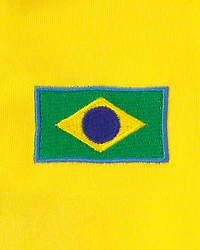 Kids Umbro Brazil Soccer Jersey - Yellow/Green