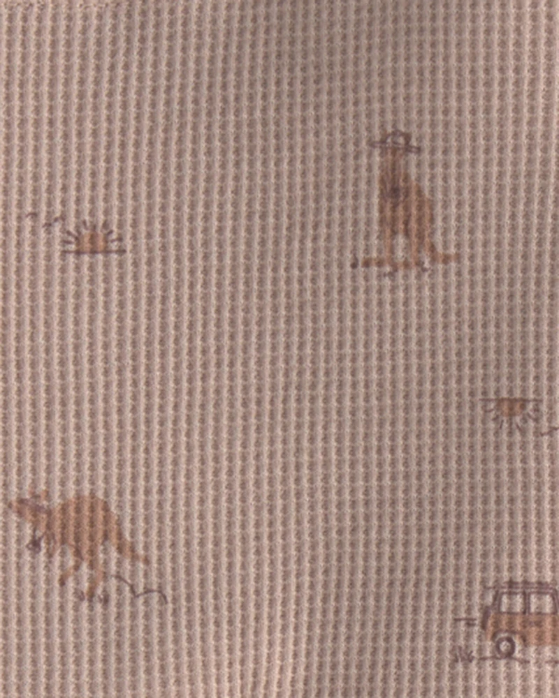 Baby Boy 2-Piece Safari Animal Print Sleeveless Top & Short Set - Brown