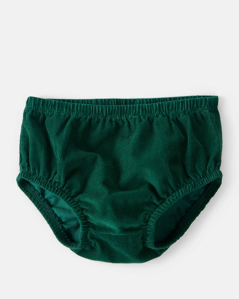 Baby Girl Corduroy Long-Sleeve Dress - Green