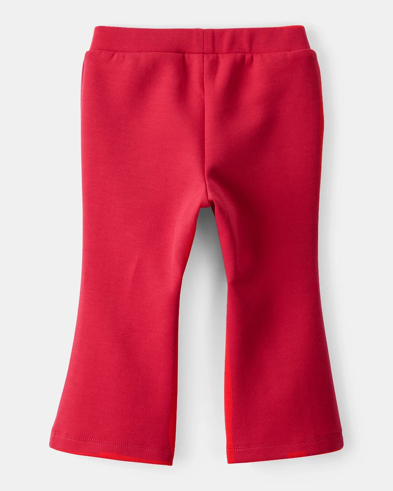 Baby Girl Pull-On Flare Pants - Red