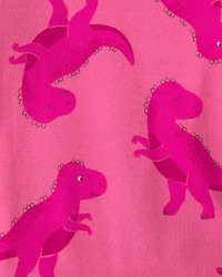 Baby Girl 4-Piece Dino Heart Cotton Snug Fit Pyjama Set - Pink