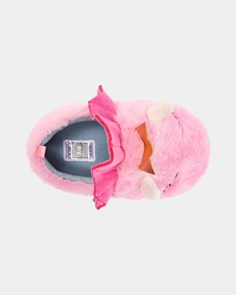 Girls Dragon Slippers - Pink