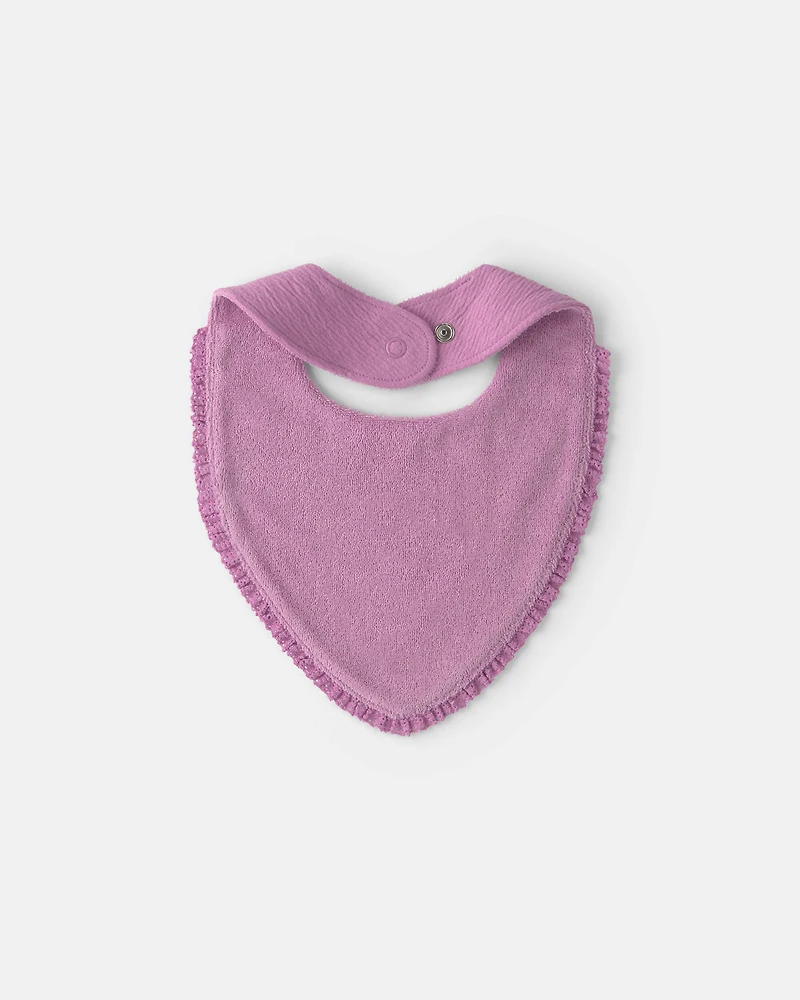Baby Girl 2-Pack Floral Bibs - Purple/Ivory