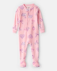 Toddler Girl Swan DreamPlush Snug Fit 1-Piece Pyjamas - Pink