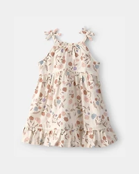 Baby Girl Floral Sleeveless Dress - White