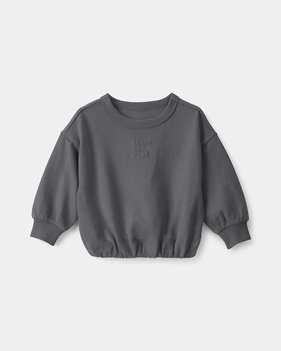 Baby 'Ready Set Play' French Terry Pullover Sweatshirt - Grey