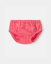 Baby Girl Gingham Sleeveless Dress - Pink