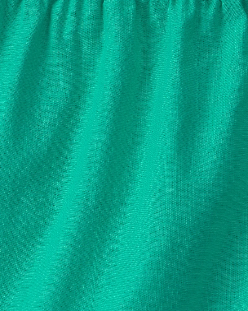 Girls Ruffle-Trim Shorts - Green