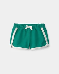 Baby Girl French Terry Athletic Shorts - Green