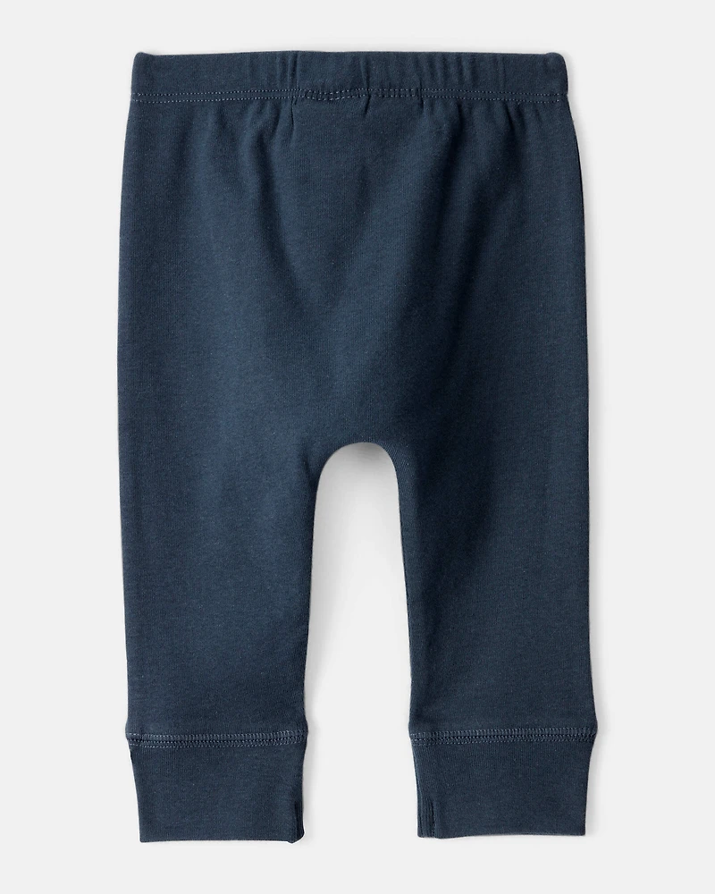 Baby Boy 2-Pack 100% Cotton Pull-On Pants - Green/Navy