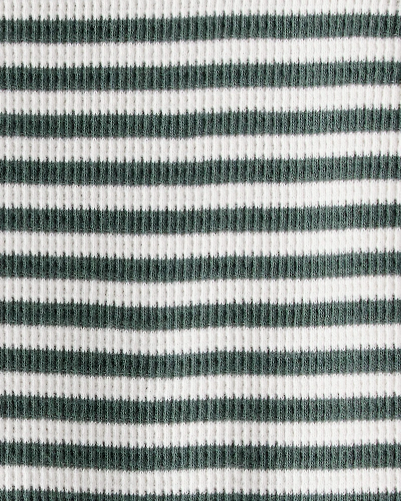 Baby Organic Cotton Waffle Knit Jumpsuit Stripes