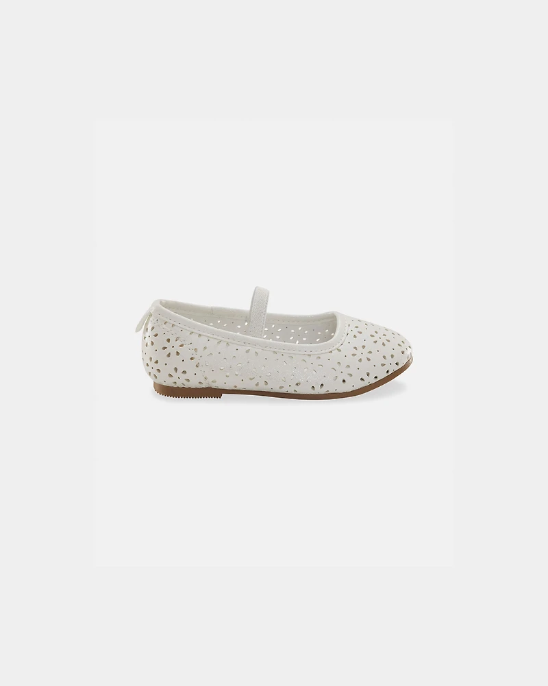 Toddler Girl Floral Mary Jane Shoes - White