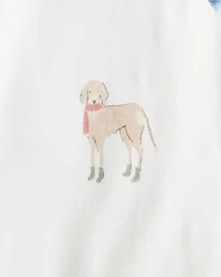 Baby Dog Print PurelySoft Snug Fit Sleeper - Cream