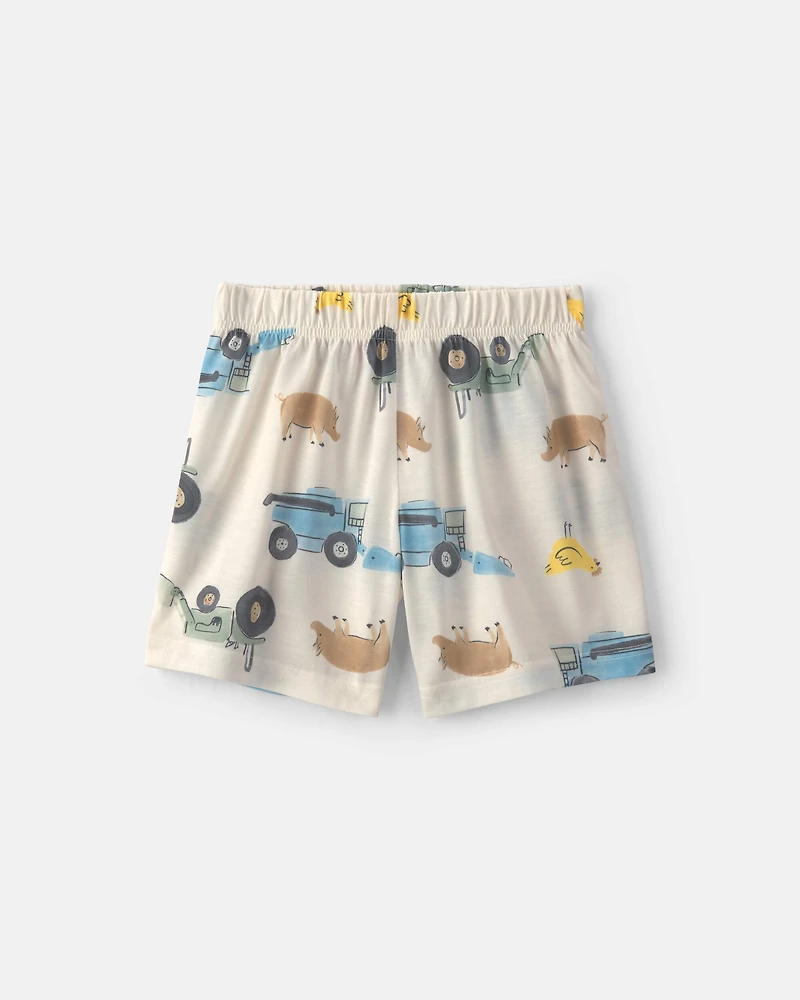 Toddler Boy 2-Piece Farm Short-Sleeve Pyjama Set