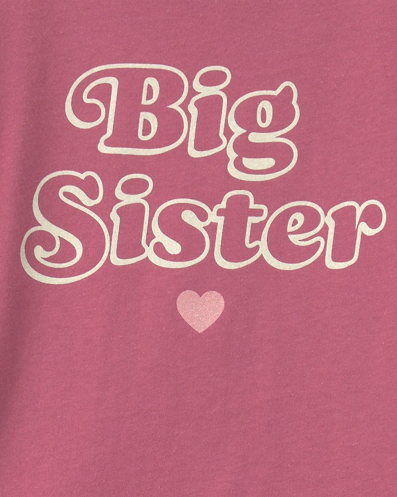 Toddler Girl 'Big Sister' Long-Sleeve Graphic Tee - Pink