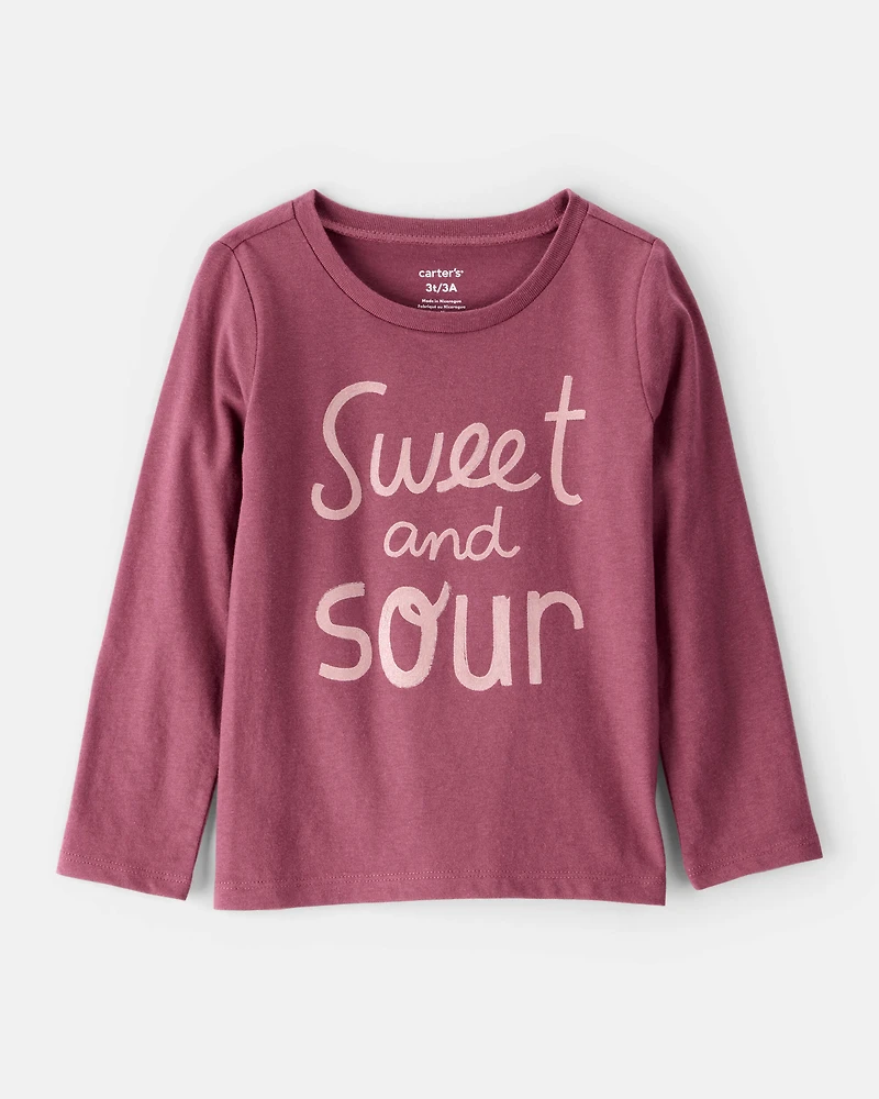 Toddler Girl Sweet & Sour Long-Sleeve Graphic Tee - Red